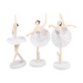 thumbnail image 4 of 3 elegantes figuras de bailarina de ballet, escultura de bailarina, adorno para el hogar, decoración de pasteles de escritorio, regalo de cumpleaños para festivales (blanco), 4 of 5