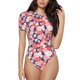 thumbnail image 1 of Balery Japanese Cherry Blossoms Body de cuello redondo de manga corta para mujer Tops de manga corta Tops básicos-Large, 1 of 7
