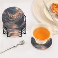 thumbnail image 3 of Yayeee 6 PCS Drink Coasters with Holder Set Woven Absorbent Round Tabletop Hot Pad, Ethereal Mountain, 3 of 7