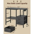 thumbnail image 3 of 20-29 Gallon Multi - Tier Aquarium Stand with Storage Drawers & Shelf, Sturdy Metal Frame for Fish Tanks with Power Outlet, 30.7" L*13.8" W Tabletop, Black, 3 of 8