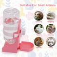 thumbnail image 3 of Botella de agua de conejo, dispensador de agua con suspensión para mini mascota, conejito, cobaya, chinchilla, botella de agua automática de 500 ml (rosa), 3 of 5