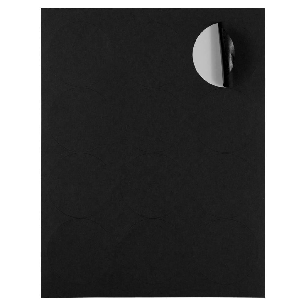 JAM Paper Circle Label Sticker Seals, 2.5 inch Diameter, Black, 120 Round Labels/Pack