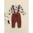 thumbnail image 4 of Qiylii Baby Boys 2 Pcs Outfits Cartoon Bear Print Romper+Suspender Pant, 4 of 7