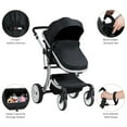 thumbnail image 4 of Infans Folding Aluminum Infant Reversible Baby Stroller W/ Diaper Bag Black, 4 of 7