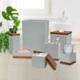 thumbnail image 2 of nu steel CON-7PC/SET Concrete,made of cement Bath Accessory Set Vanity Countertop,7pc Luxury ensemble - cotton swab,soap dish,toothbrush holder,soap pump,waste basket,tissue box,tray-Stone/brown, 2 of 2