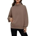 thumbnail image 6 of Gkeoshab Christmas Sweatshirt Women's High Neck Fleece-Lined Sweatshirt, Turtleneck Style Pullover with Soft Brushed Interior for Cold Weather Protection and Stylish Urban Streetwear Looks Coffee M, 6 of 9