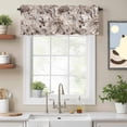thumbnail image 3 of Rod Pocket Window Valances Farm Cow Animal Fur Texture Short Kitchen Curtains Minimalist Brown Window Treatment Drapes for Bedroom Bathroom Living Room 56x16In,1 Panel, 3 of 9