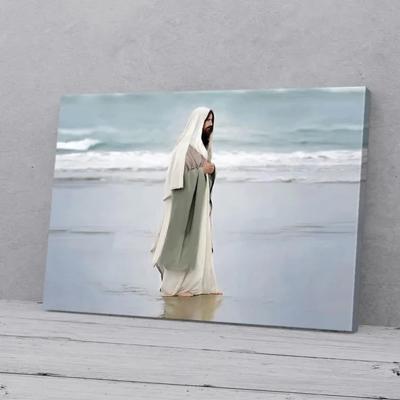 Poster Jesus Walking On The Beach, Wall Art, Unframed Prints For Home Or Office, Perfect Gift For Everyone, 8x12