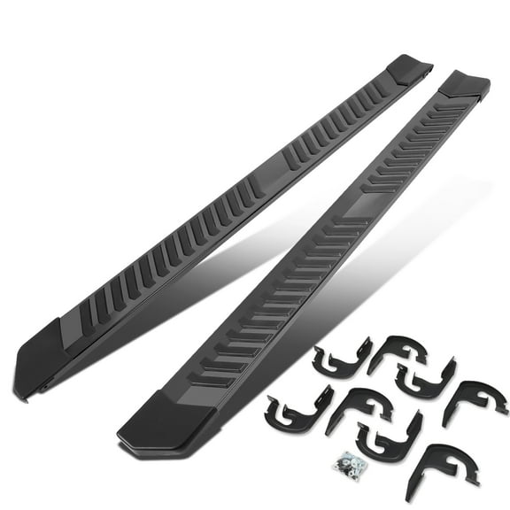DNA Motoring STEPB-ZTL-8086-BKSS For 2004 to 2014 Ford F150 Extended Cab Pair 6" Stainless Steel Nerf Step Bar Running Boards 05 06 07 08 09 10 11 12 13 Black