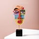 thumbnail image 1 of Estatuas hechas a mano Resina Escultura abstracta para la decoración del hogar Moderna, estantería de libros Decoración de soporte de TV, decoración de la sala de estar, mesa de comedor, dormitorio, e Feliz Sencillez, 1 of 3