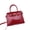 red, variant on Genuine Cowhide Leather Women's Crocodile Embossed Satchel Bag, Top Handle Crossbody Shoulder Purse