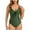 Green, variant on WREESH Women's V-Thong One Piece Swimsuit Tummy Control Ruched Bathing Suit Vacation Beachwear Slim Swimsuits 2025 Black