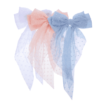 TELOLY 3Pcs Hair Bows for Women, Elegant Bow Design bows for women, Soft Material hair scarf, Versatile Styling pink ribbon,Pink,Purple,Blue
