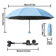 thumbnail image 3 of MMJ Sun Shade Umbrella Clamp On UPF50+ Foldable Adjustable Outdoor Rain Protection for Wheelchair Walker Camping Cart Golf Cart, 3 of 6