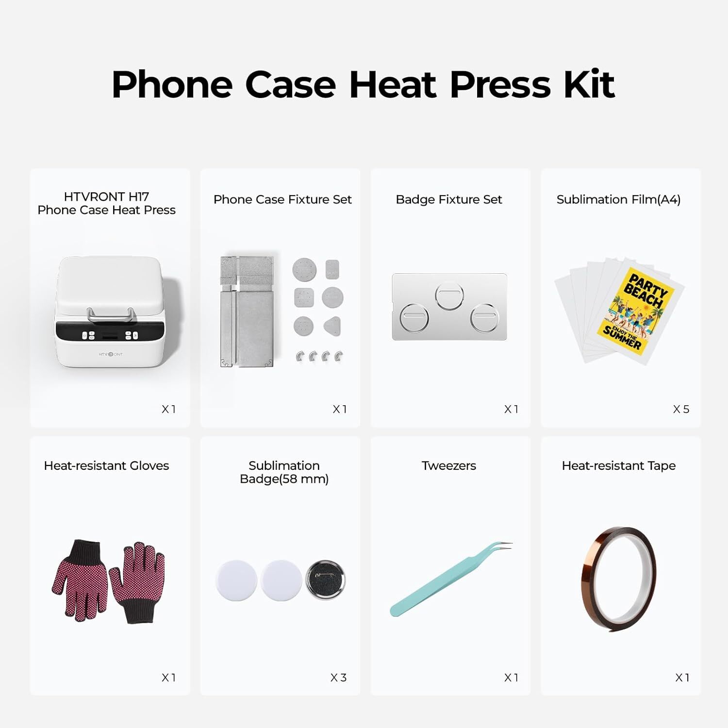 HTVRONT H17 Phone Cases Heat Press - Automatic Vacuum Heat Press Machine for Phone Cases- Sublimation Press for Custom Phone Case, Badges, Coasters, Includes Film & Fixture (Compatible with Android)