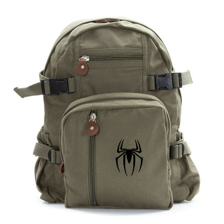 Spiderman Symbol Army Sport Heavyweight Canvas Backpack