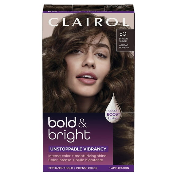 Clairol Bold & Bright Permanent Hair Color Creme, 50 Brown Sugar, Hair Dye, 1 Application
