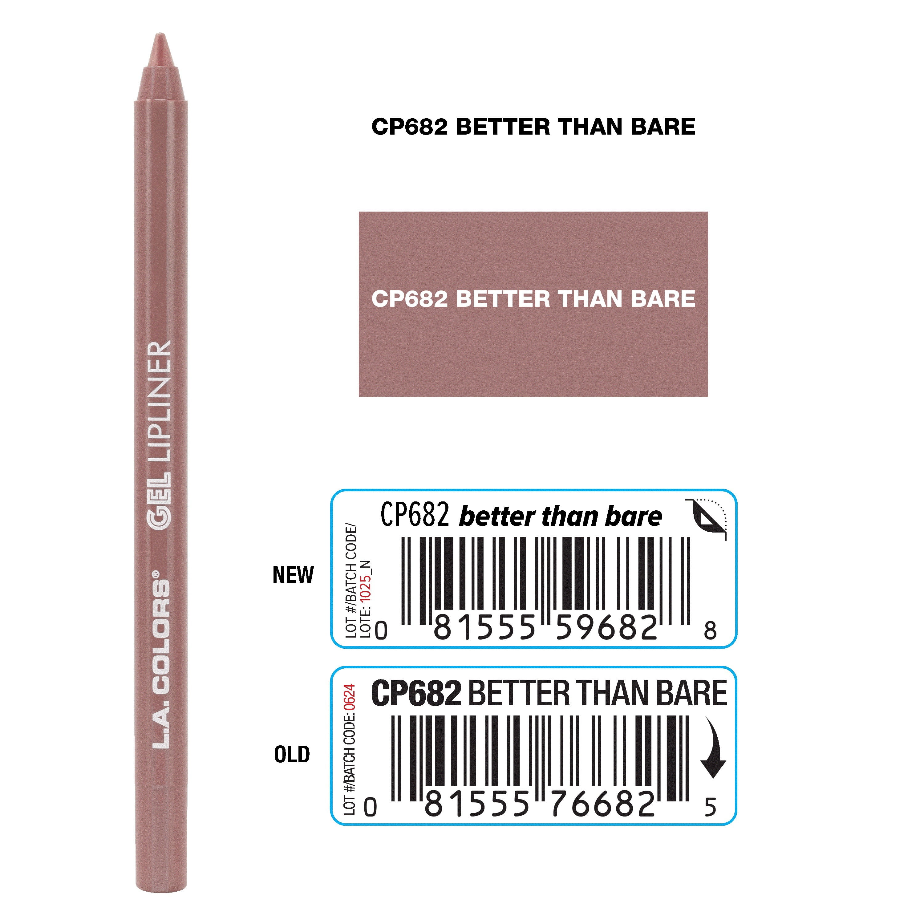 L.A. COLORS Long-lasting Smooth Creamy Matte Glide-on Gel Lipliner, Better Than Bare, 0.05 oz