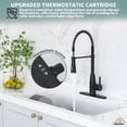 thumbnail image 3 of CASAINC Single Handle Pull Down Sprayer Kitchen Faucet with Touchless Sensor and Intelligent Temperature Display in Matte Black, 3 of 4