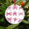 thumbnail image 4 of Cute Pink Bows Glass Christmas Ornament Hanging Ornaments for Holiday Decoration Coquette Decor Gifts Round Ornament, 4 of 8