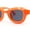 Orange - Black, variant on Trendy Hipster Small Rectangular Dimensional Thick Frame Horn Rim Sunglasses All Black