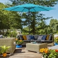 thumbnail image 5 of COBANA 11ft Patio Umbrella with Base Included, Large Outdoor Market Umbrella with Stand for Garden, Deck, Backyard, Porch, Blue, 5 of 7