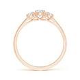 thumbnail image 2 of ANGARA Natural Diamond Trellis Three Stone Engagement Ring in 14K Rose Gold for Women (Size-3.7mm| Color-G| Clarity-VS2) | April Birthstone, Anniversary, Jewelry Gift for Women | Natural Diamond Ring, 2 of 7