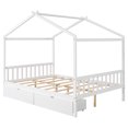 thumbnail image 6 of Full Size House Bed for Kids & Teens,Solid Wood Full Size Floor Montessori Bed with Headboard & Footboard, Toddlers House Floor Bed with Roof and Slat, No Box Spring Need,Espresso Bed Frame,White, 6 of 6
