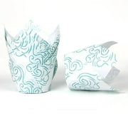 Bakexcel 50pcs Tulip Baking Cups Cupcake Muffins Liners Paper Greaseproof Wrappers for Wedding Birthday Party Festivals Christmas
