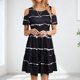 thumbnail image 2 of Vestido de volantes con hombros descubiertos y manga corta a la moda informal para mujer Fridja  qw2110, 2 of 5