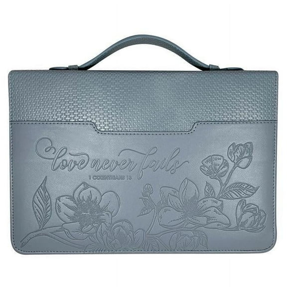 White Dove Designs 205644 Debossed with Weave Pattern Bible Cover - Love Never Fails, Purple - Extra Large