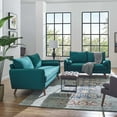 thumbnail image 3 of Modway Revive Upholstered Fabric Sofa and Loveseat Set in Teal, 3 of 7