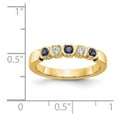 thumbnail image 2 of 14K Yellow Gold Ring Band Wedding Diamond Round Sapphire Blue, Size 8, 2 of 2