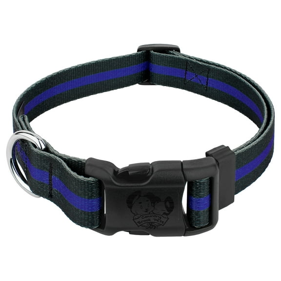 Country Brook Petz® Deluxe Thin Blue Line Dog Collar - Made in The U.S.A., 2XS