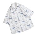 thumbnail image 2 of Camisa de playa holgada, de manga corta, color blanco, con cuello vuelto y botones, talla XL, con estampado de dibujos animados para hombre, 2 of 8