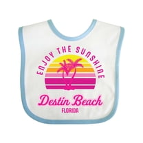 Inktastic Summer Enjoy the Sunshine Destin Beach Florida in Pink Boys or Girls Baby Bib