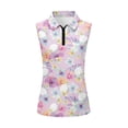 thumbnail image 5 of Knextrepoy Golf Ball Sleeveless Golf Shirts for Women 1/4 Zip Breathable Ladies Golf Shirt Hibiscus Tennis Tank Tops, Soft Golf Shirts for Women Size XL, 5 of 8