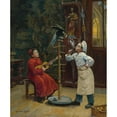 thumbnail image 2 of Paul Charles Chocarne-Moreau 20x23 Black Ornate Framed Double Matted Museum Art Print Titled: Teasing the Parrot, 2 of 5