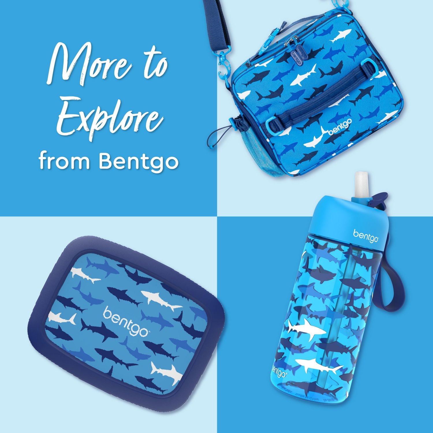 Bentgo Kids Prints Lunch Bag - Shark, Bentgo Kids Prints Lunch Bag