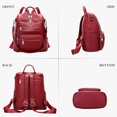 thumbnail image 5 of ALTOSY Genuine Leather Backpack Purse for Women Large Casual Shoulder Bags S106 Wine Red, 5 of 7
