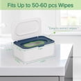thumbnail image 2 of 2 Pack Baby Wipes Dispenser, Wipes Case Baby Wipe Holder Keeps Wipes Fresh, Non-Slip, Easy Open & Close (2 Pack Blue), 2 of 8