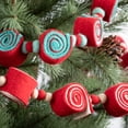 thumbnail image 3 of Red & White Felt Candy Garland Multicolor 68"H Wool, 3 of 5