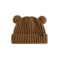 thumbnail image 2 of Skymirror Winter Hat Solid Color Stretchy Super Soft Windproof Extra-Thick Keep Warm Polyester Women Outdoor Knitted Cute Bear Ears Hat for Girl, 2 of 8
