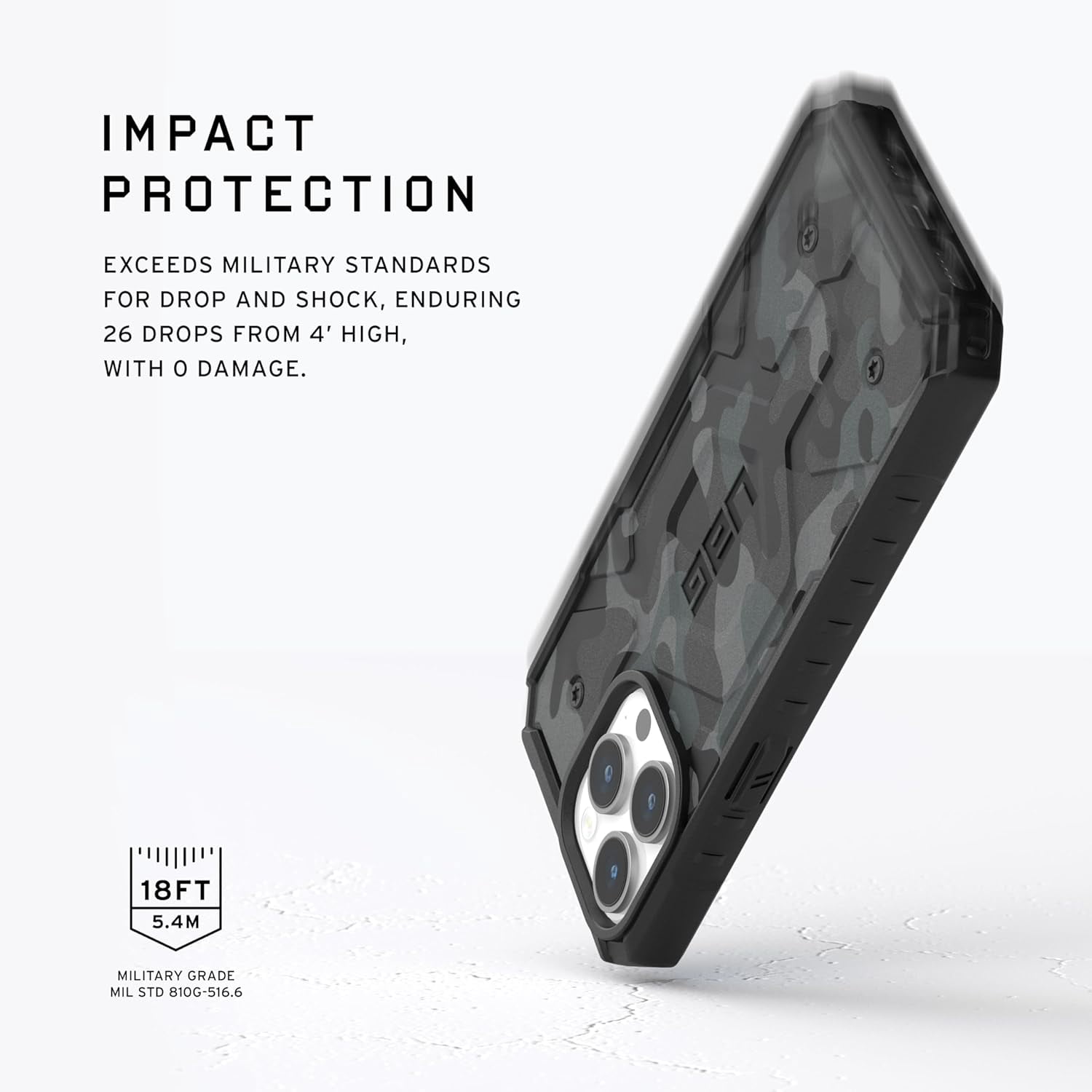 UAG iPhone 15 Pro Max Case 6.7" Pathfinder SE Midnight Camo Built-in Magnet Compatible with MagSafe Charging Rugged MIL-STD Protective Cover