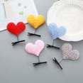 thumbnail image 6 of Tnobhg 2/5Pcs Little Plush Heart Hairpin Spring Design Girl Hair Clip Plush Animal Decor Hair Pin Children Headdress, 6 of 7