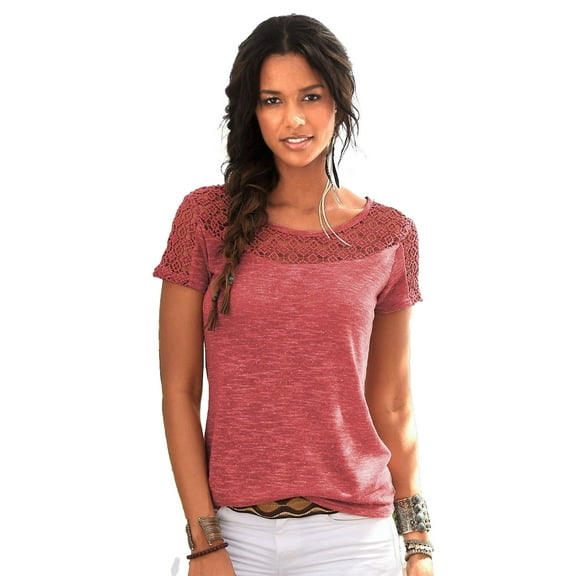 LASCANA Women's Crochet Insert Top Crochet Detail