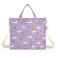 thumbnail image 5 of FORMRS Womens Corduroy Tote Bag Crossbody Shoulder Purse Handbag with Detachable Strap, Purple Cartoon Rabbit Pattern, 5 of 5