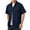Blue, variant on Men's Linen Short Sleeve Button Down Shirt - Casual Summer Outdoor Shirt, Turn-Down Collar, -Resistant, M-XXXXXL Sizes