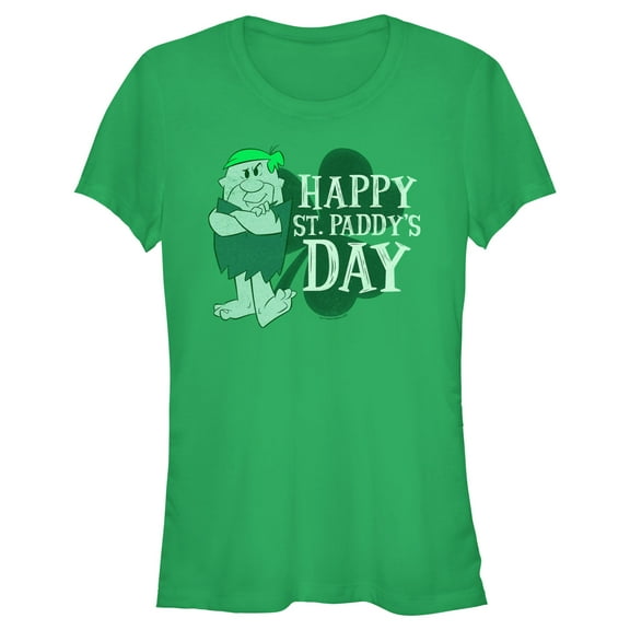 Junior's The Flintstones Barney Happy St. Paddy's Day Graphic Tee Kelly Green Large