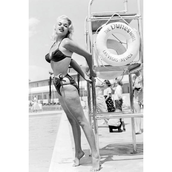 Jayne Mansfield 24x36 Poster Dunes Hotel Las Vegas in bikini